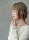 小顔ヘア/大人ボブ/ヌーディーカラー/アッシュカラー