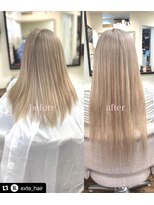 ルフレ 新宿本店2nd(Reflet)&nbsp;プルエクステ/モテ髪/ツヤツヤロング/ホワイトベージュ