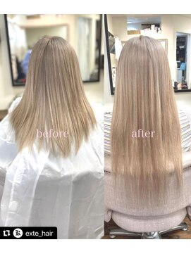 ルフレ 新宿本店2nd(Reflet) プルエクステ/モテ髪/ツヤツヤロング/ホワイトベージュ