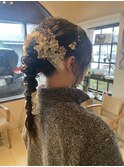 成人式でも結婚式でも使える編みおろしヘア