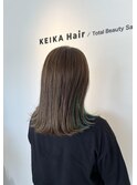 グリーンカラーのフェイスフレーミングイヤリングカラー