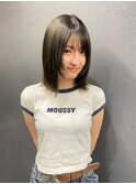 #オリーブカラー#ミディアム#暗髪