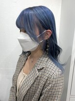 ダブルカラーブルーベージュカラーケアブリーチハイトーンカラー