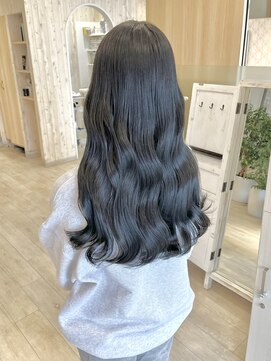 ルーム 郡山店(ROOM) コリアンブラック×巻き髪ロングスタイル