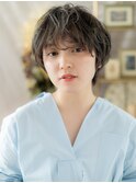 オリーブアッシュくせ毛風フェザーショートc6大宮20代30代40代