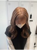 Say.ロングレイヤーホワイトグレージュデジタルパーマミニウルフ