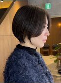 武蔵小杉大人ショートボブベージュイルミナカラー小顔ショート