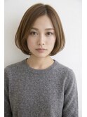 30代40代大人可愛いボブ　ひし形ボブ　長め前髪
