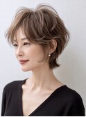 白髪ぼかし脱白髪染め大人ショート40代50代60代