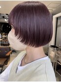 ボブウルフ×ピンクバイオレットカラー　名古屋駅/名駅