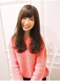 目力UPバングでモテ髪甘めロング/30代/40代/50代/グレイヘア