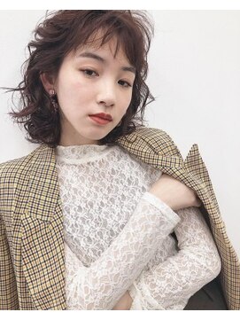 ノラジャーニー(NORA Journey) 【NORA Journey】ボルドーカラー☆無造作カールのウルフボブディ