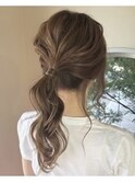 ポニーテールアレンジ!ハイライトカラー