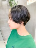 フェイスフレーミング、前髪ハイライト、ハンサムショート