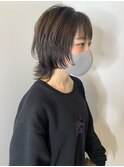 20代30代40代ウルフカット乾かすだけブラウン透明感