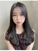 チョコレート 切りっぱなし イヤリングカラー 韓国ヘア 顔周り
