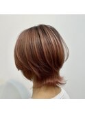 ショートウルフ×グラデーションオレンジ