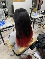 アジールヘア 所沢プロペ通り店(agir hair) ビビッドレッドグラデーションケアブリーチ小顔ワンレン所沢