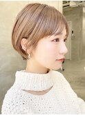 大人ショートボブ丸みショートカットマッシュショート前髪あり
