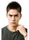 ブルーブラック　クロップ　スパイキーショート