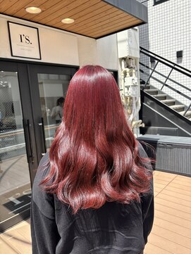 アイズ 横浜(IS) 【KAZUKI指名】ワインレッド♪♪ブリーチ無しWカラーで♪♪
