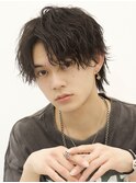メンズウルフパーマ縦落ちソフトツイストスパイラルパーマ