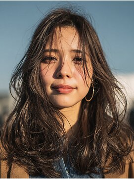 フラッグ(flag) トステアカラー×抜け感ウェーブ|柔らかオリーブブラウン