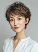 クラゲヘアー/小顔/ココアベージュ/オリーブグレー/川西