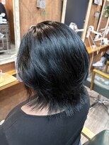 ヘアーサロン アトリエ(Hair salon ATORIE)&nbsp;ミディアムウルフレイヤー落ちる黒染め