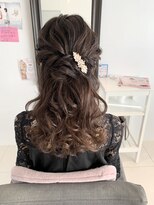 ドレスヘア　二次会ハーフアップ　パーティー　ブライダル結婚式