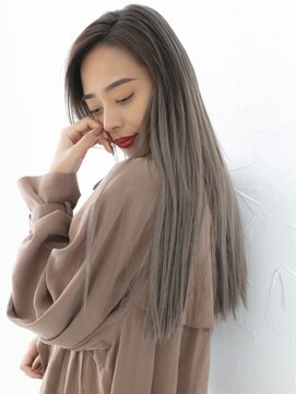 フラクト(FLact) ハイライトグラデーションロング_グレージュ