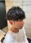 サイドグラデーションツイストスパイラルパーママッシュヘアk