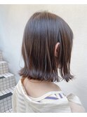 ダークカラー_マロンベージュ Aラインボブ かきあげ