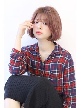 オーロ 西大寺店(ORO) 女性らしいピンクベージュボブ