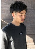 ツーブロック×アップバング
