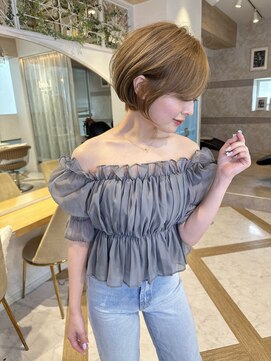 ロンド ストラーダ 心斎橋(Lond strada) ショート×ハイライト白髪ぼかし×シルキーベージュ[心斎橋]