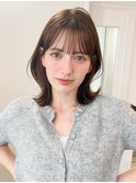 黒髪クラゲヘアーオリーブグレー小顔ココアベージュ