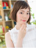 オン眉斜めバング前下がりツヤ髪丸みボブc6川口20代30代40代