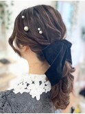 ゆる巻きポニーテール【品川/ヘアセット】