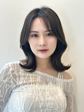 ニューヨークニューヨーク なんば道頓堀店(NYNY) 【韓国ヘア】ミディアムレイヤー/グレージュ