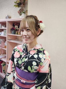 美容室イーナ(e na) かわいい、アップスタイと浴衣着付け