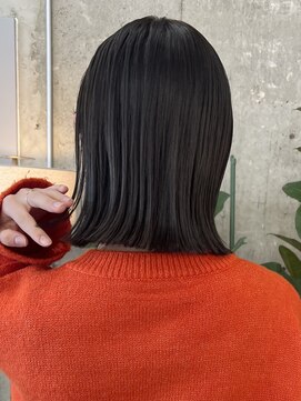 ノード(NODE) 栄外ハネナチュラル大人可愛い韓国ボブ ぷつっと切りっぱなし