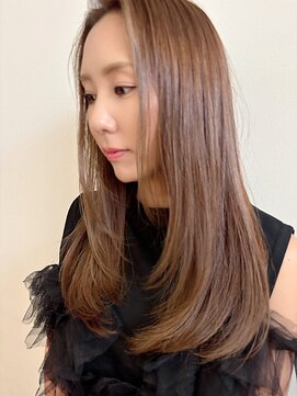 イーストハムネオ(EAST HAM NEO) ロングレイヤー/顔まわりカット/透明感/ブラウンベージュ