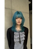 レオニード 表参道(LEONID)&nbsp;【馬場】ターコイズブルー×ハッシュカット