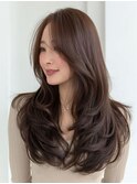 韓国風ロング/ブリーチなしカラーで艶めく夏の大人レイヤー