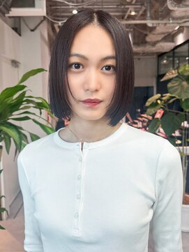 アルバム 新宿(ALBUM SHINJUKU) ボブグレージュ顔周りレイヤー韓国ヘアミディアム_F21120