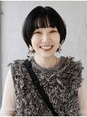 暗髪マッシュボブ