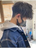 波巻きツーブロックマッシュ
