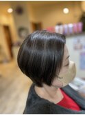 白髪隠しハイライトショートヘアー