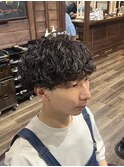 MEN’S HAIRハイライトマッシュパーマ〈理容室〉東浦和メンズ
